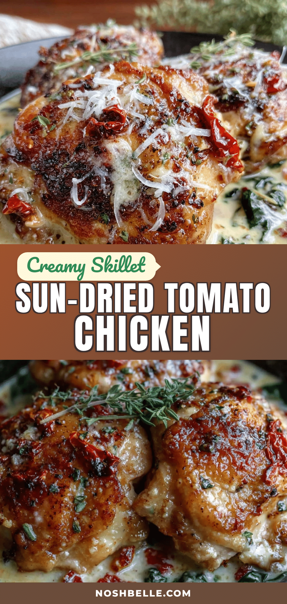 creamy one-skillet sun-dried tomato chicken thighs recipe