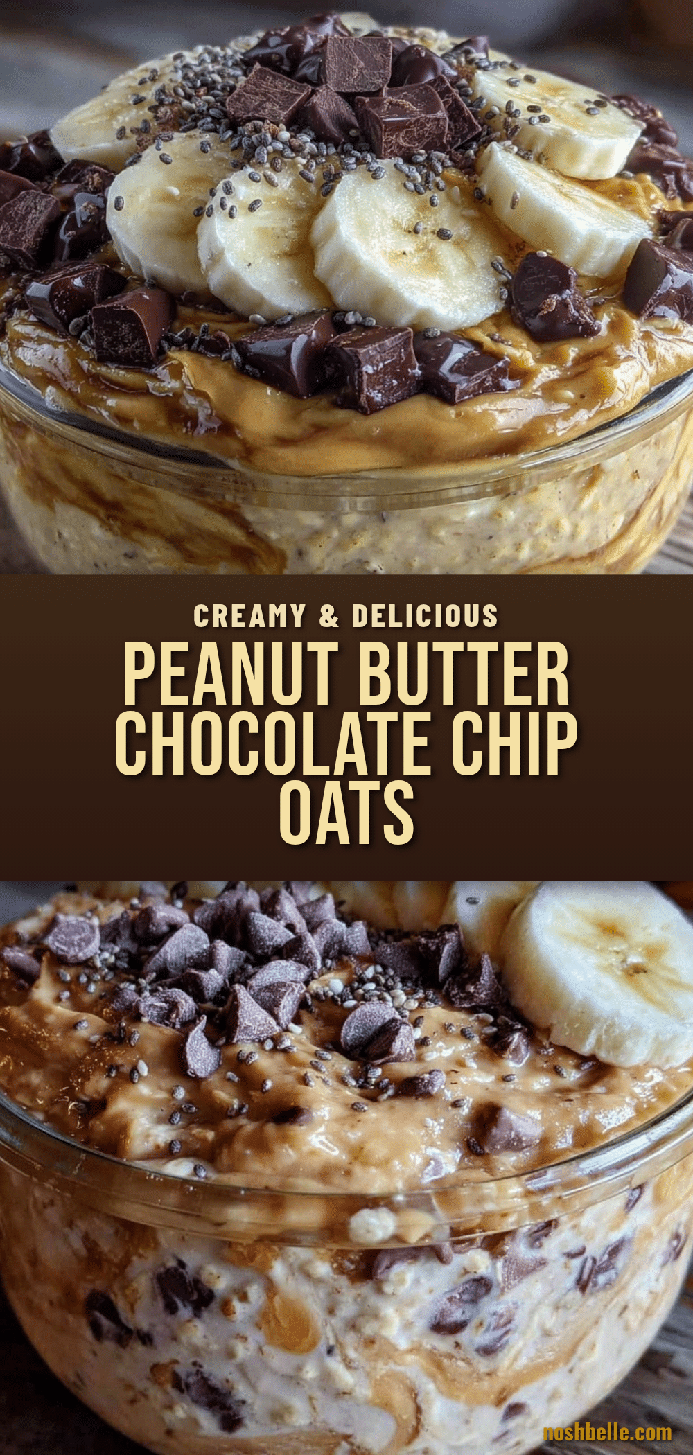 creamy peanut butter chocolate chip overnight oats recipe