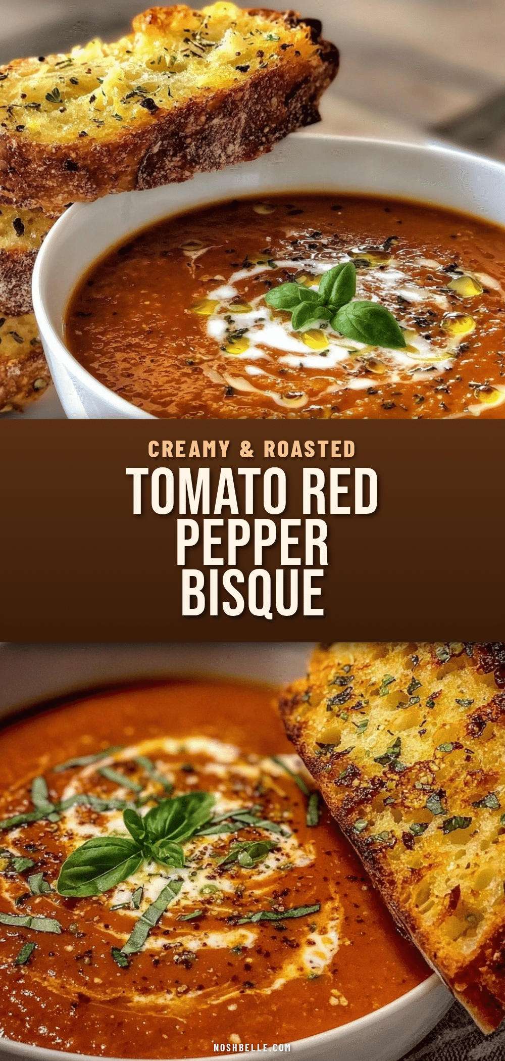 creamy roasted garden tomato and red pepper bisque recipe