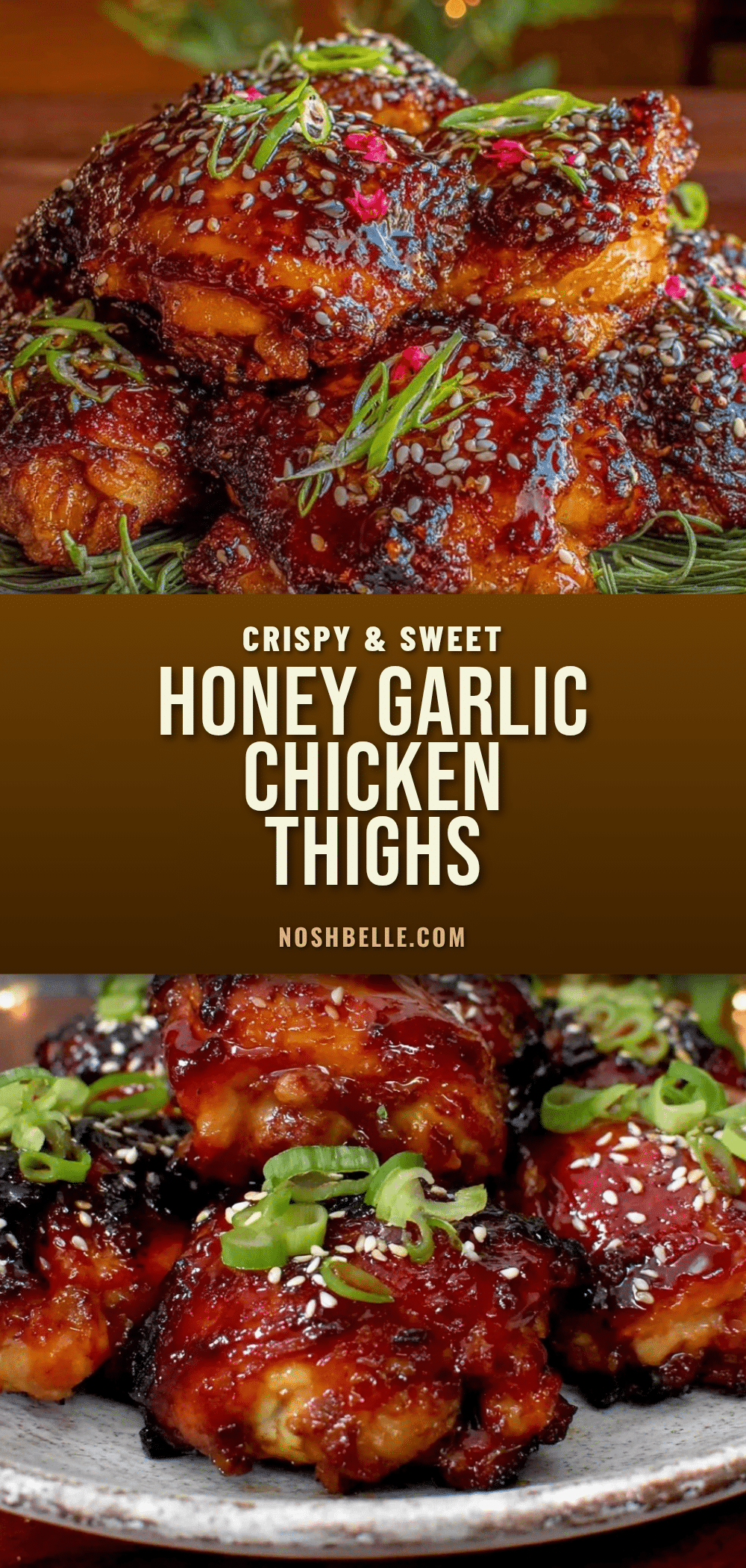 crispy baked honey garlic chicken thighs recipe