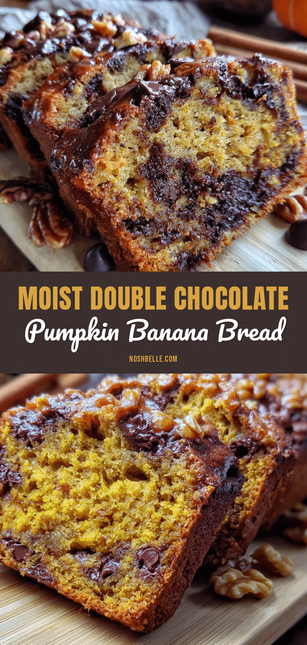 double chocolate chip pumpkin banana bread recipe