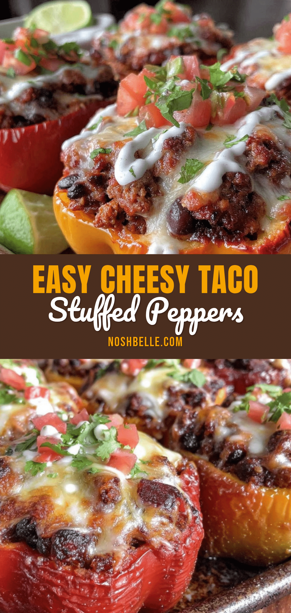 easy cheesy taco stuffed bell peppers recipe