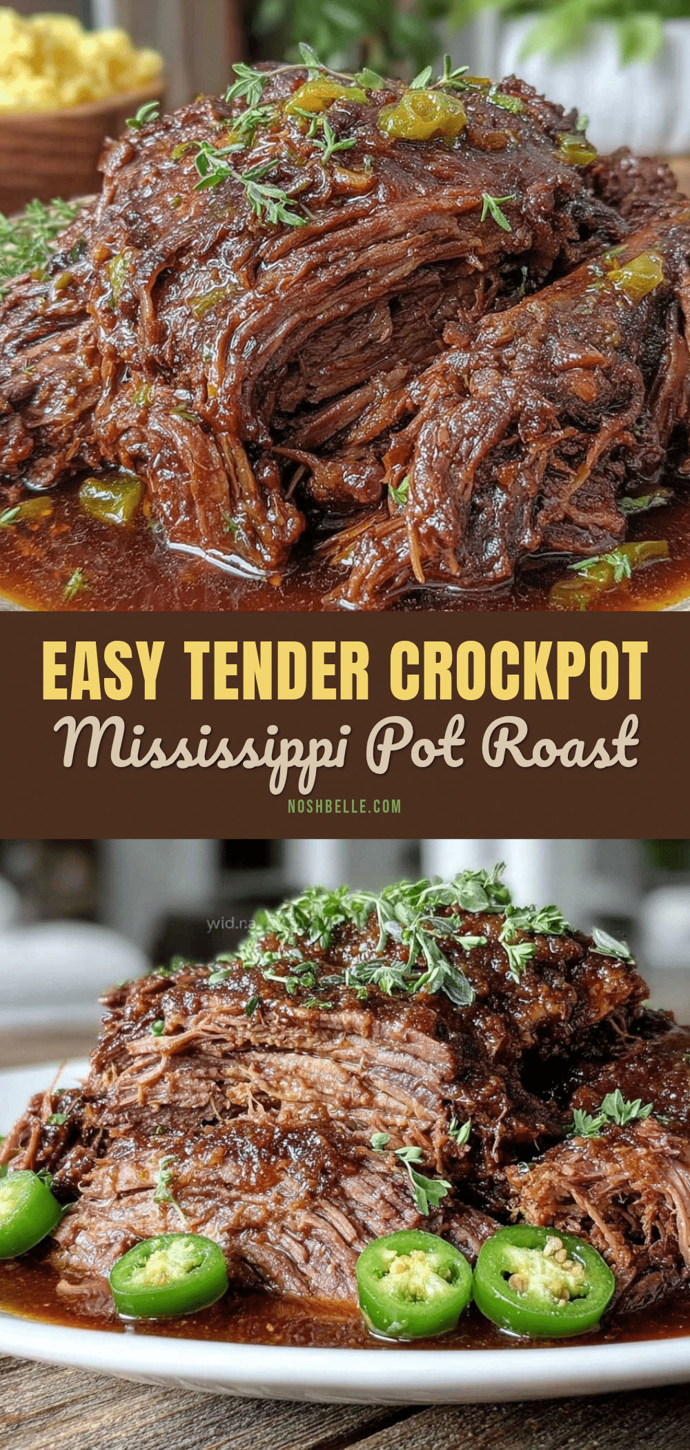 Easy Tender Crockpot Mississippi Pot Roast recipe