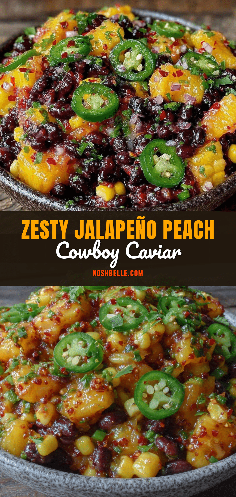 fresh jalapeño peach cowboy caviar recipe