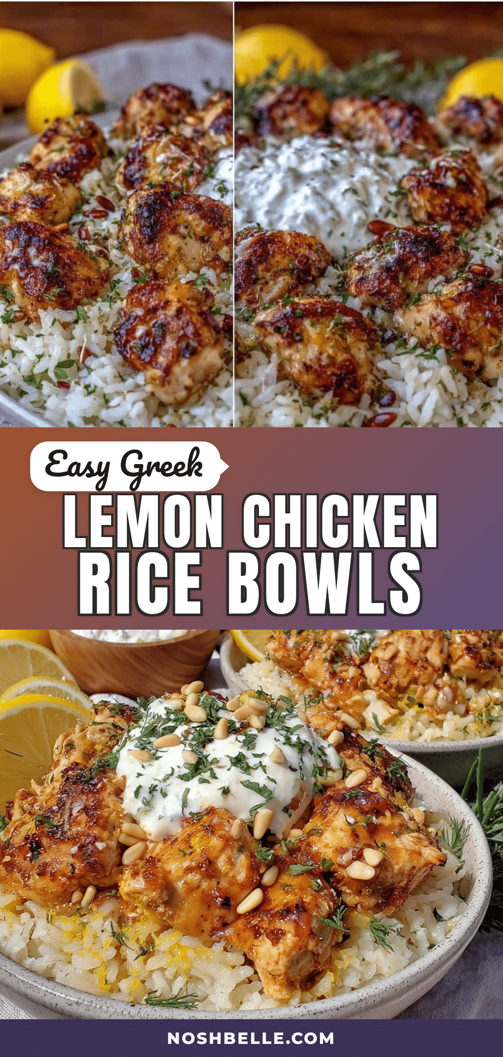 Greek lemon chicken and rice bowls recipe