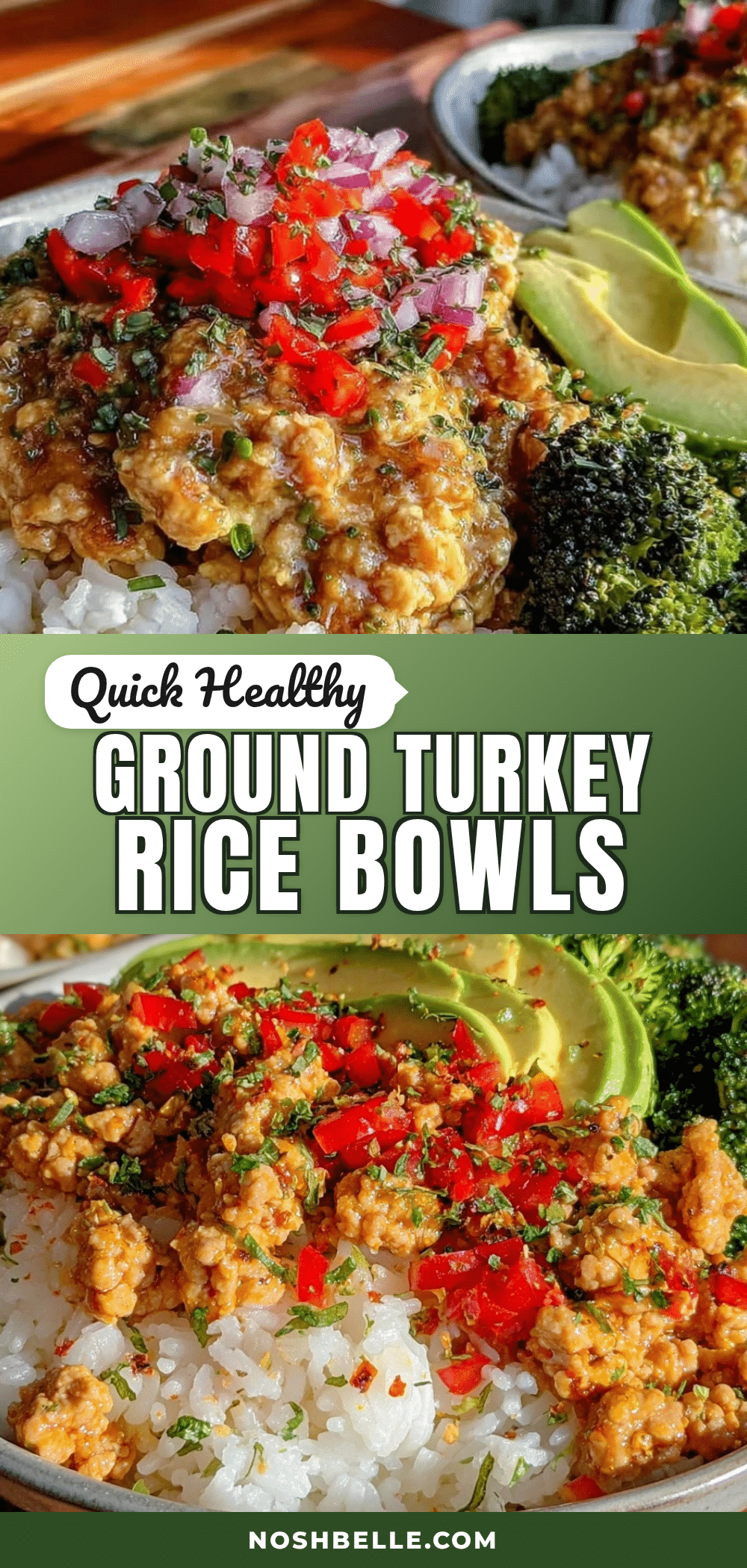 healthy ground turkey rice bowls recipe