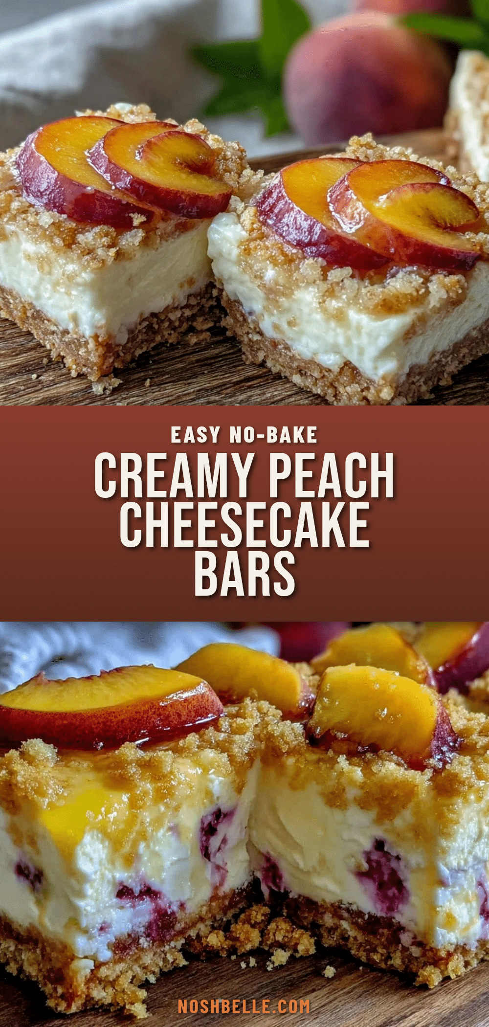 no-bake peach cheesecake bars recipe