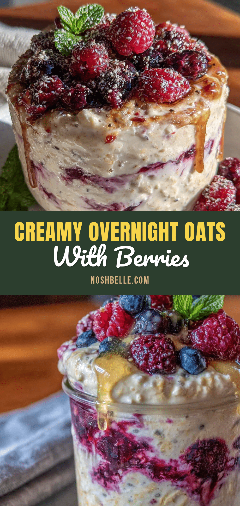 creamy overnight oats with chia and berries recipe