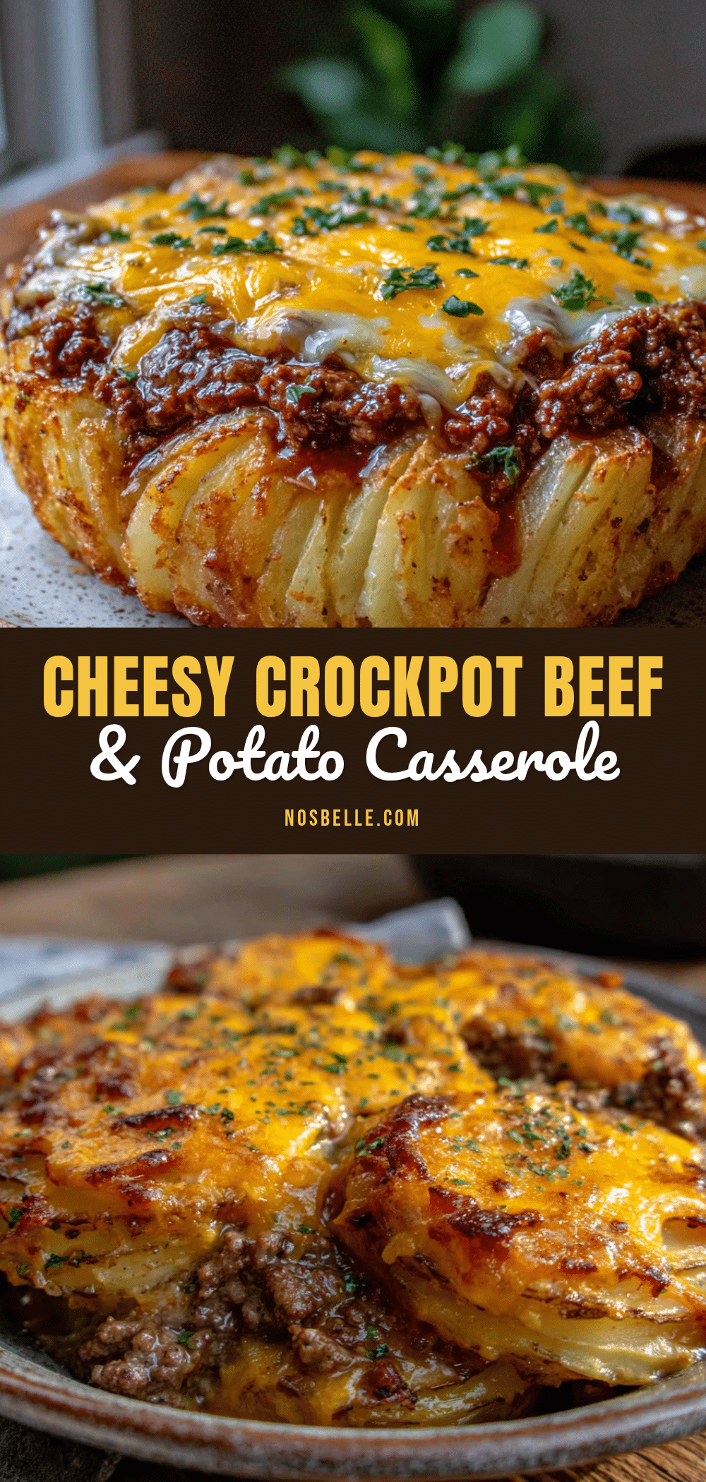 crockpot ground beef and potato casserole recipe