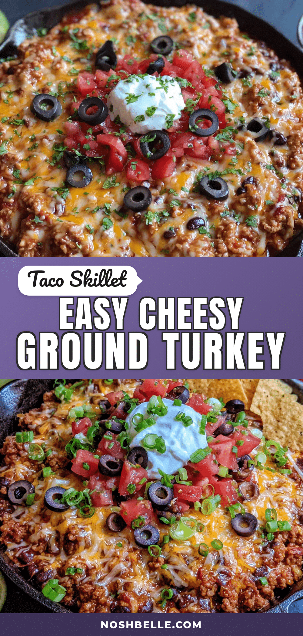 Easy Cheesy Ground Turkey Taco Skillet recipe