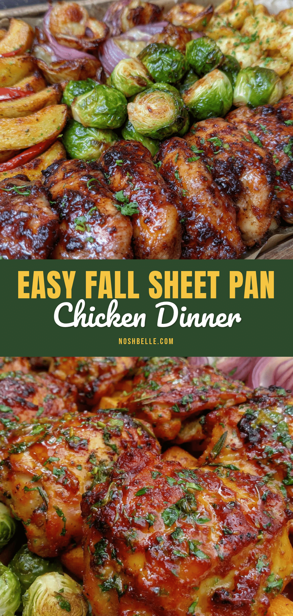easy healthy baked chicken and fall vegetable sheet pan dinner recipe