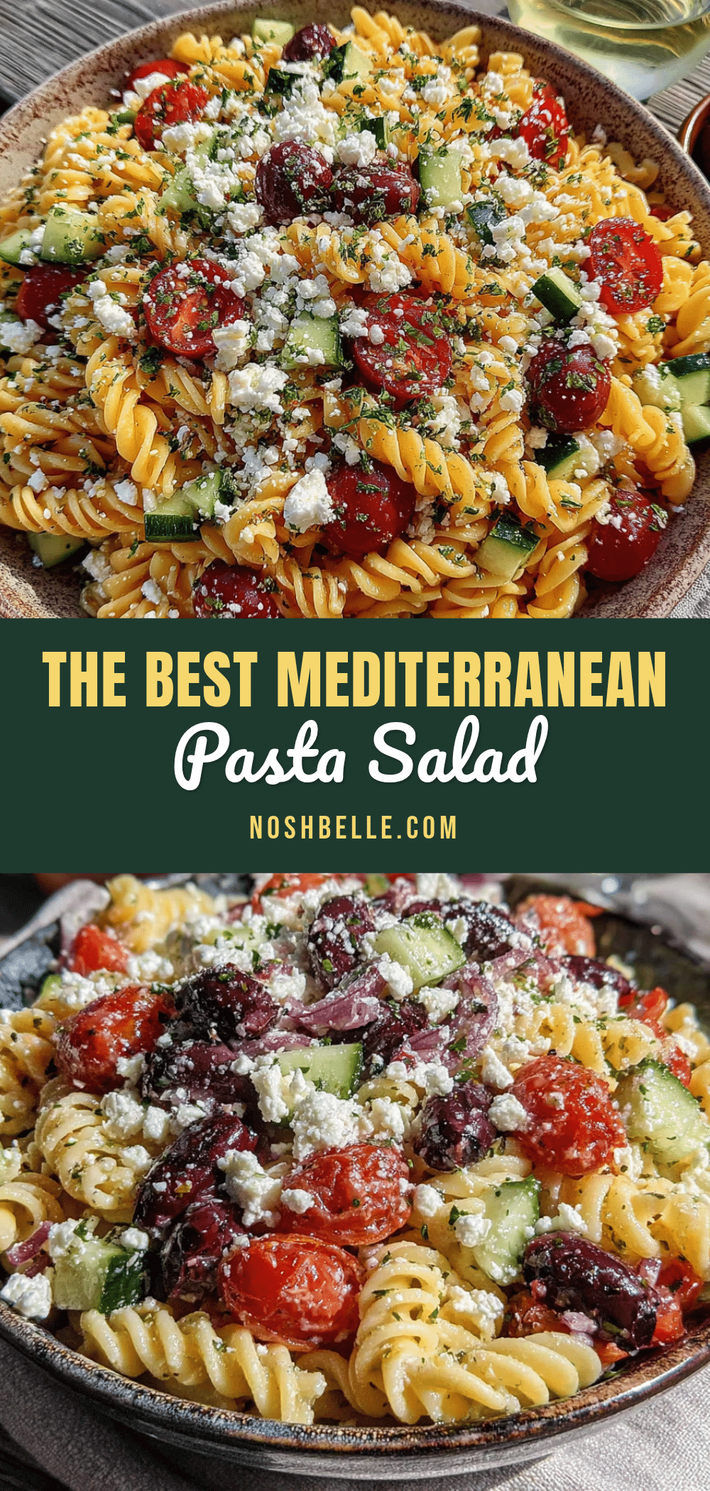Mediterranean pasta salad with feta recipe