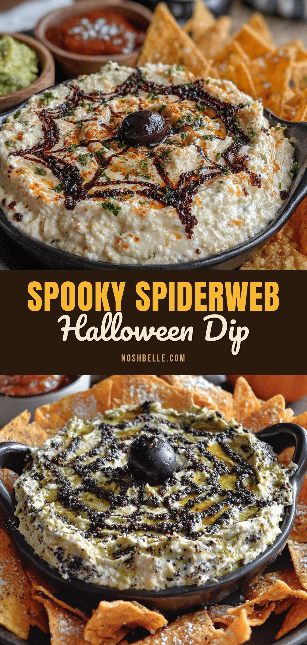 spiderweb halloween dip recipe