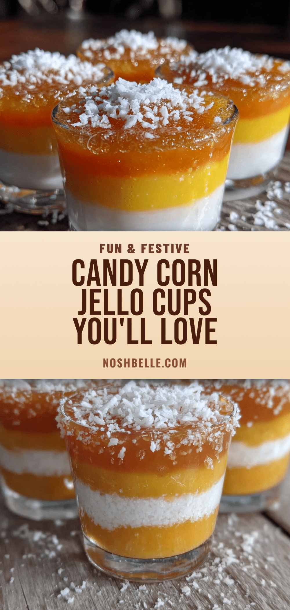 Candy Corn Layered Jello Cups recipe
