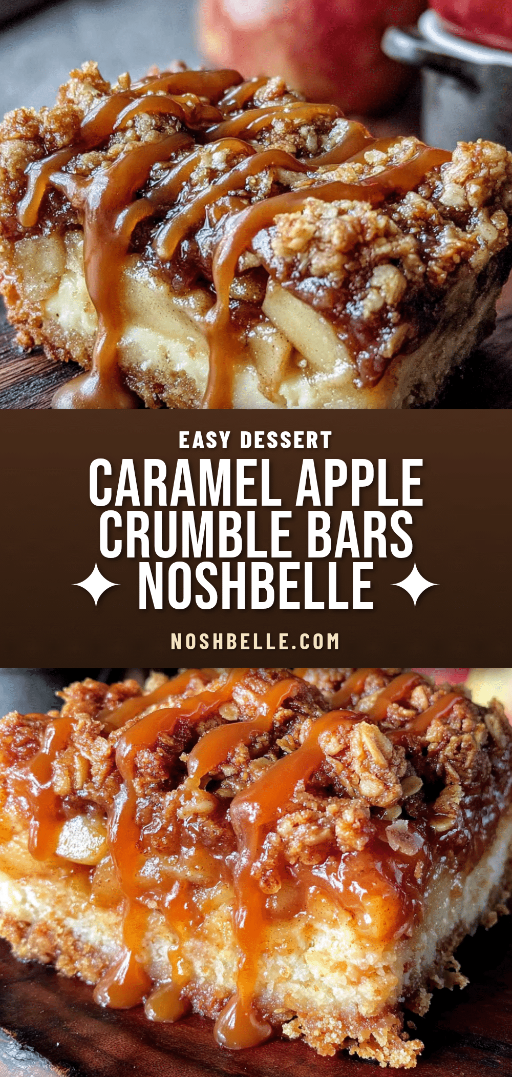 caramel apple crumble bars recipe