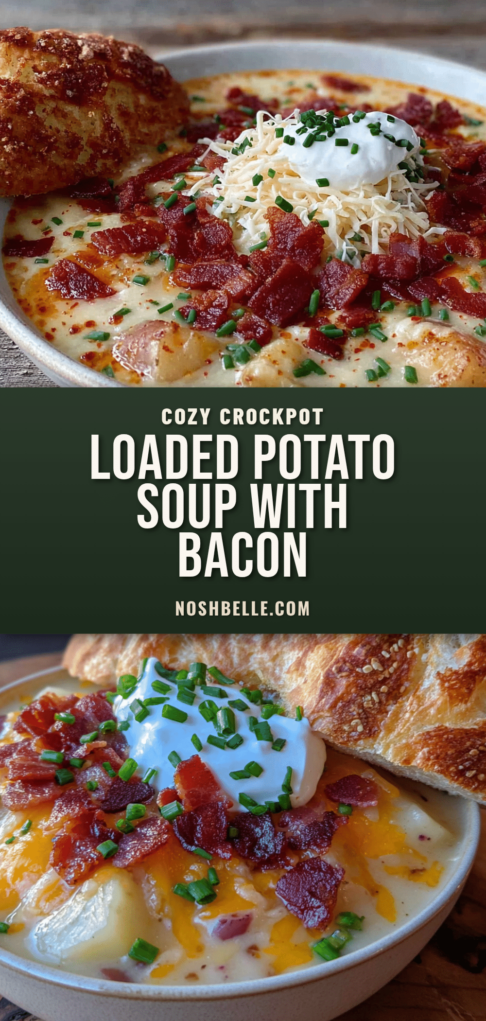 cozy crockpot loaded potato soup with bacon recipe