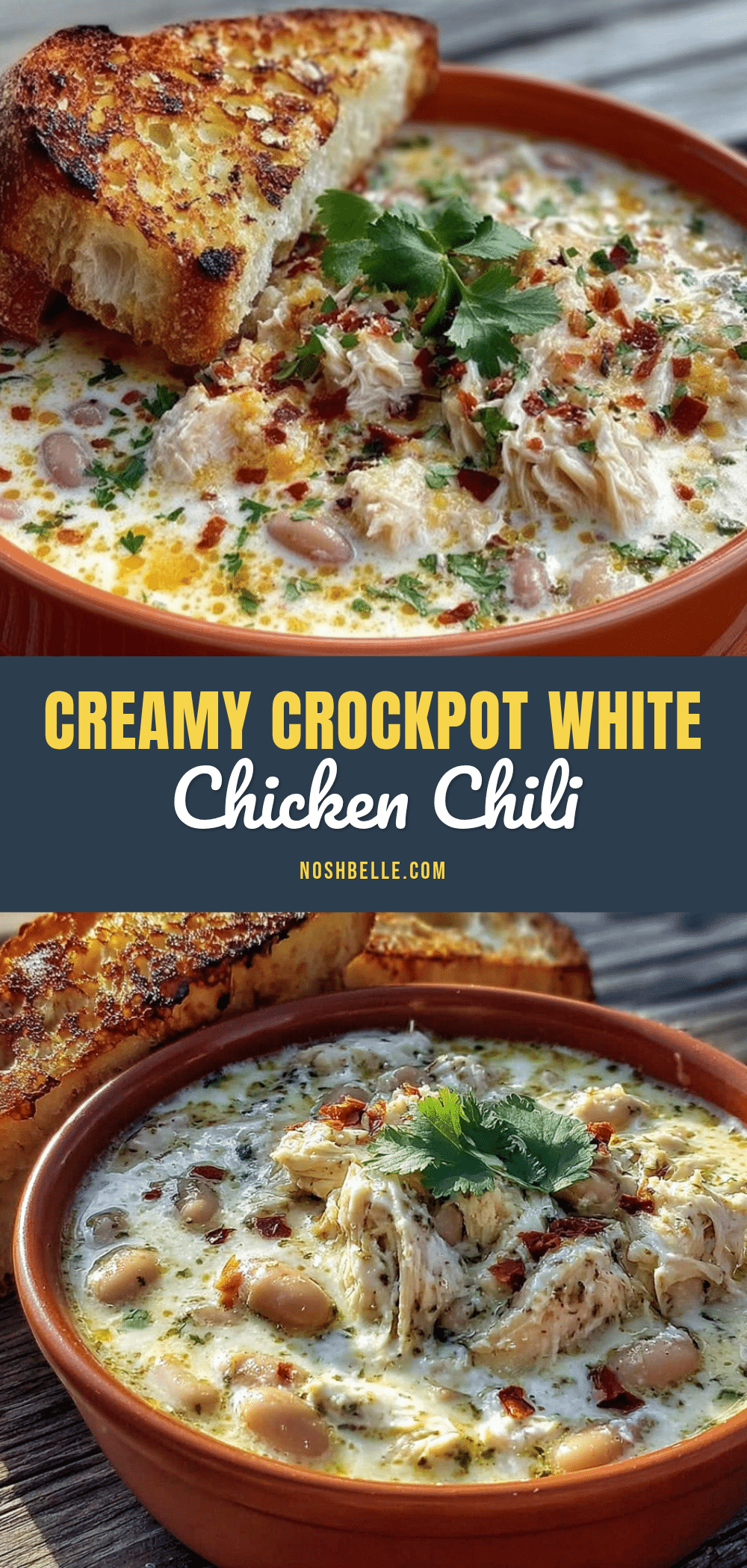 creamy crockpot white chicken chili recipe
