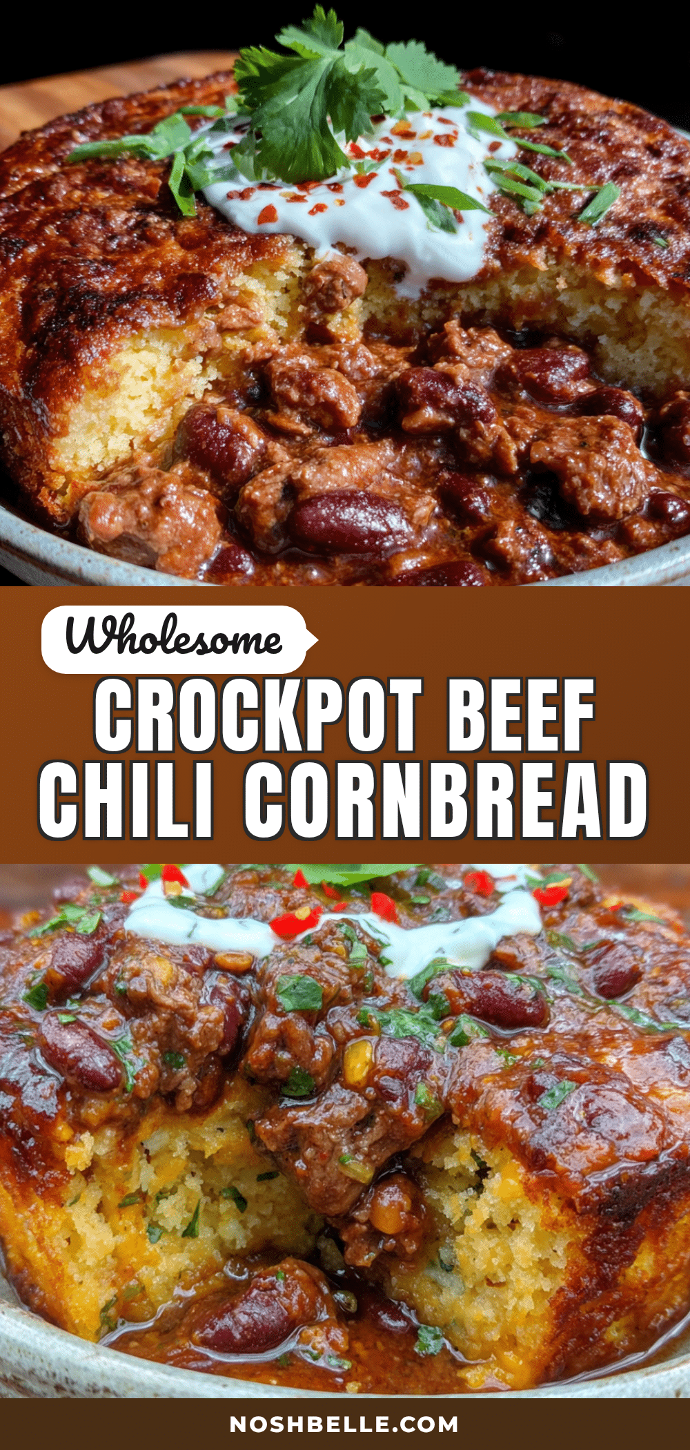 crockpot beef chili with cornbread topping recipe