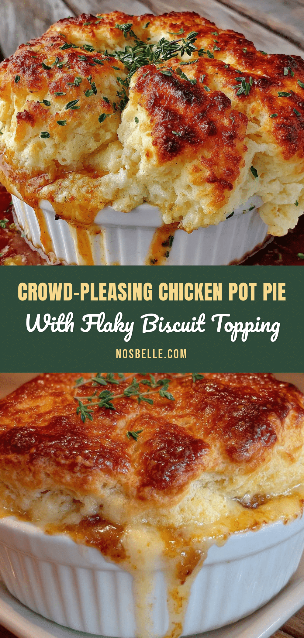 crowd-pleasing chicken pot pie with flaky biscuit topping recipe