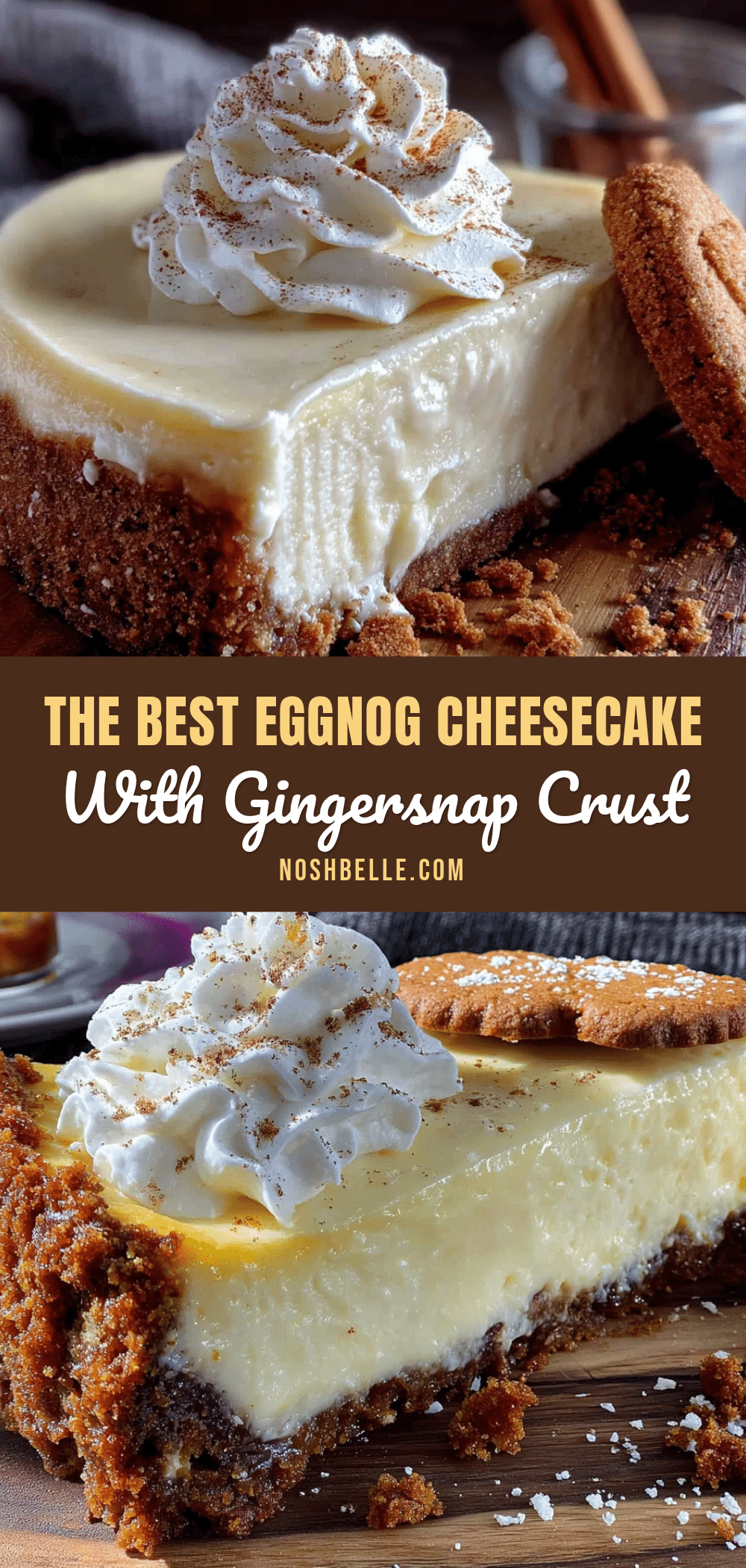 egg nog cheesecake with gingersnap crust recipe