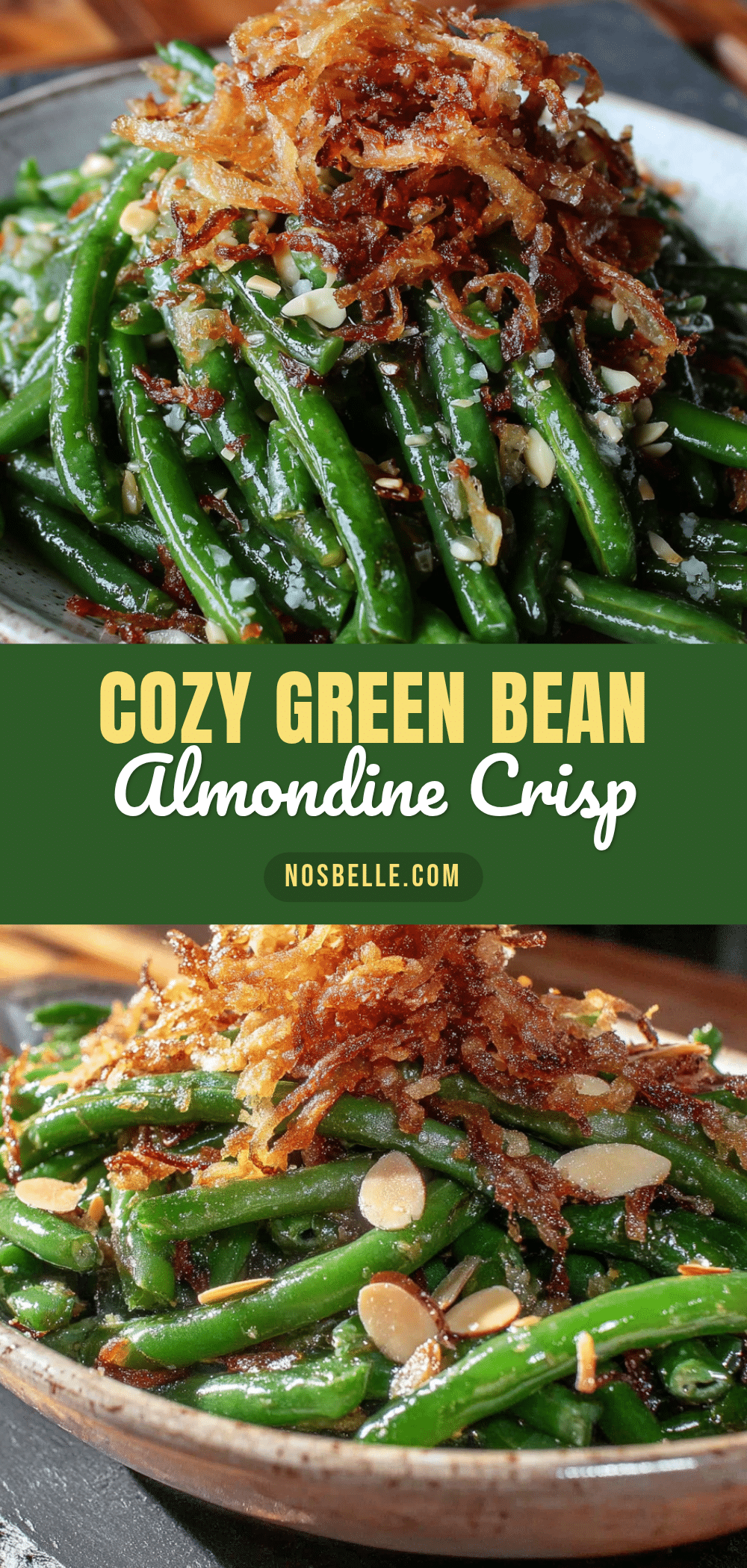 green bean almondine with crispy shallots recipe