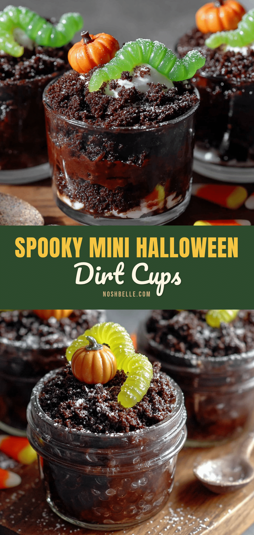 halloween dirt cups with gummy worms recipe