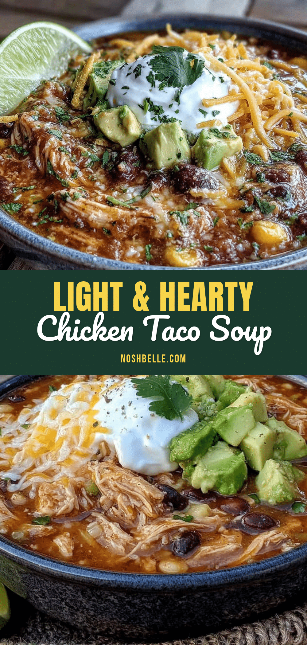 light & hearty slow cooker chicken taco soup recipe