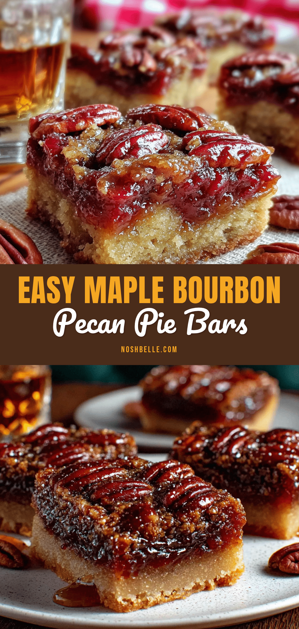 maple bourbon pecan pie bars recipe