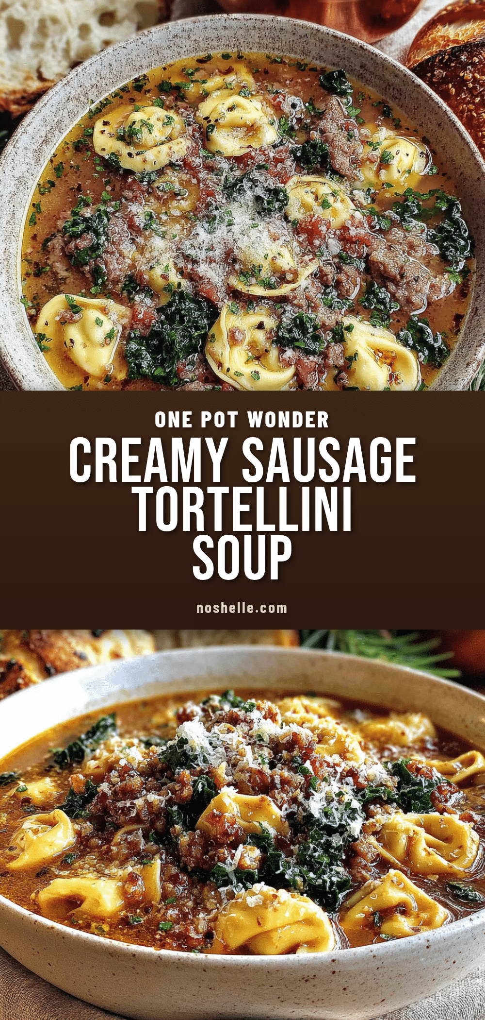 One-pot sausage and kale tortellini soup recipe