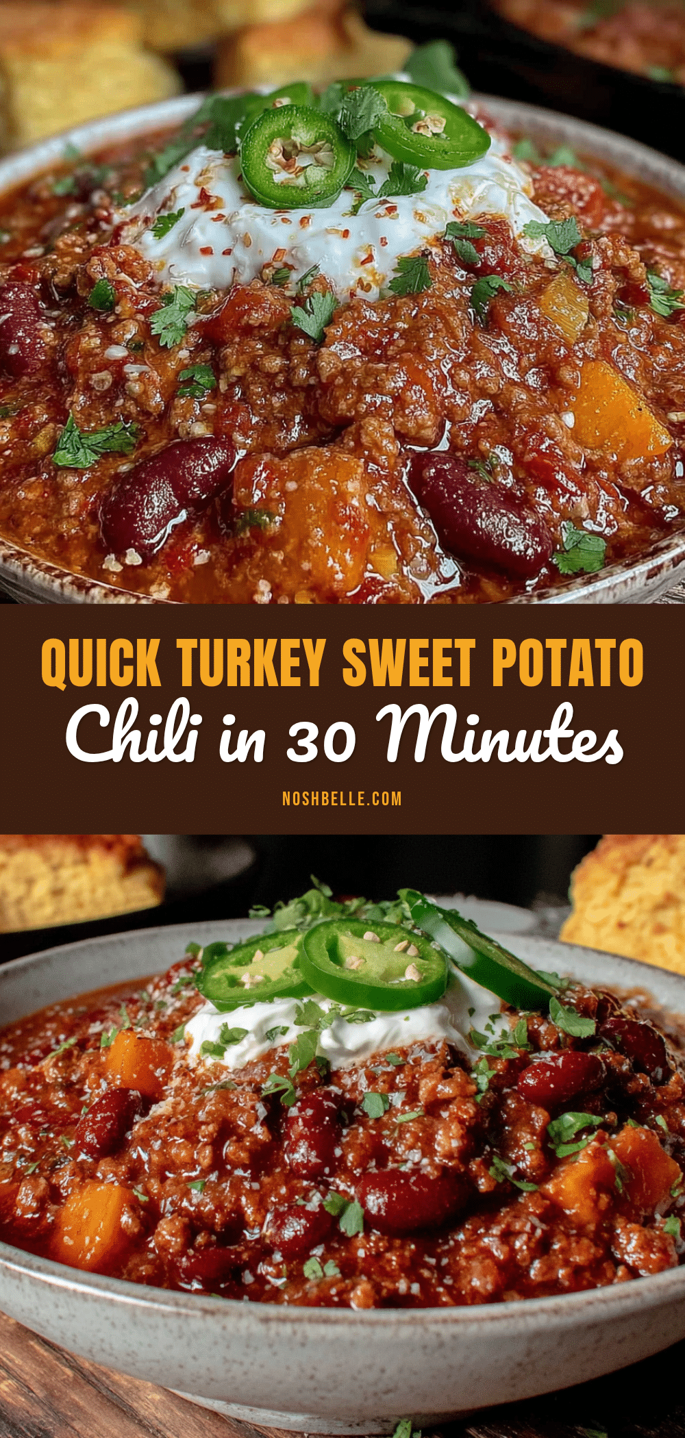 quick turkey sweet potato chili recipe
