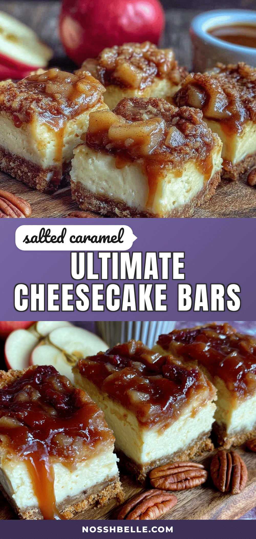 Salted Caramel Apple Cheesecake Bars recipe