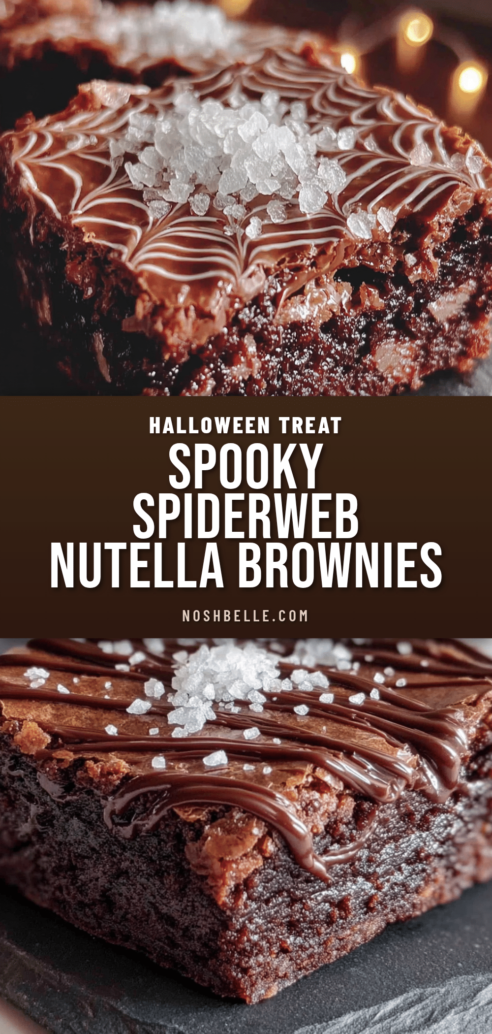 spiderweb nutella brownies halloween dessert recipe