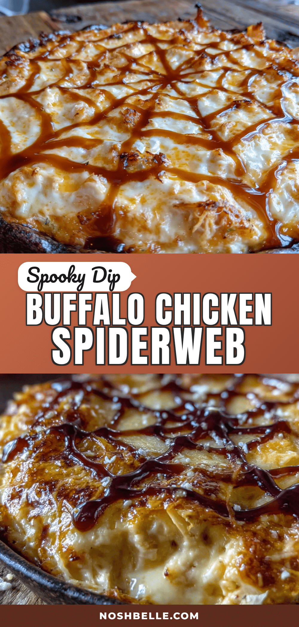 spooky spiderweb buffalo chicken dip recipe