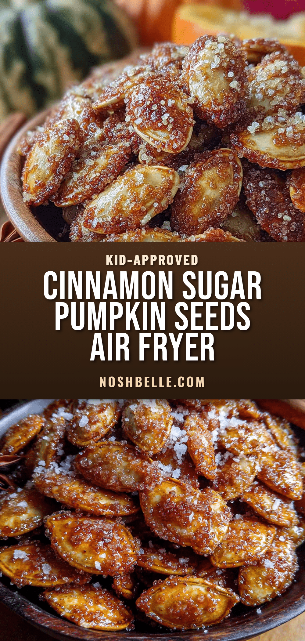air fryer cinnamon sugar pumpkin seeds recipe