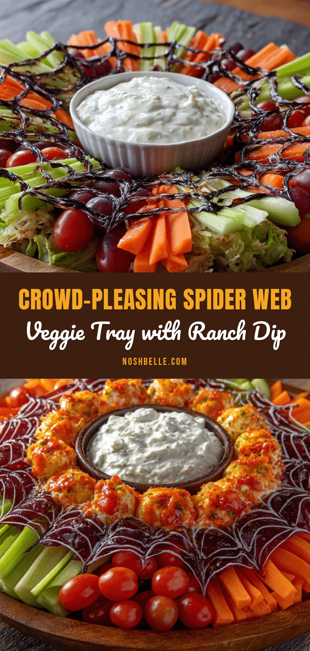spider web veggie tray recipe